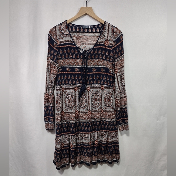 EARTHBOUND Dresses & Skirts - Earthbound Trading Boho Dress Women's L Multicolor Retro 90s Y2K Artsy Cottageco